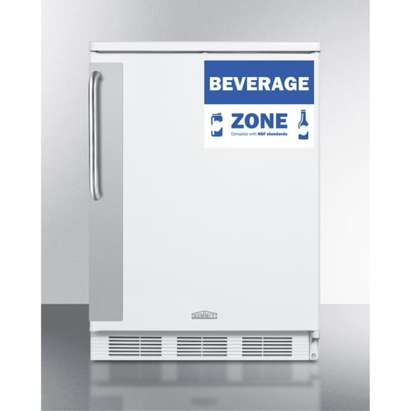 Commercial 5.5 cu.ft. beverage zone all-refrigerator with stainless steel handle