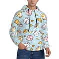 thumbnail image 2 of Salouo Rabbit Burger Coffee Pattern Men's Fall Hoodie Sweatshirt,Sport Hoodie with Pockets for Men Pullover Casual Hooded Sweatshirt-Small, 2 of 7