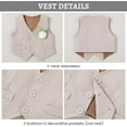 thumbnail image 4 of SANMIO Baby Boy Clothes Suits Infant Gentleman Outfit Collared Dress Shirt+Vest+Tie+Corsage+Pants 5Pcs Baby Suit Sets, 4 of 6