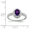 thumbnail image 2 of 925 Sterling Silver Rhodium-Plated Diamond and Amethyst Ring Size 10, 2 of 6