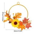 thumbnail image 3 of Yoziaaoa 5 Pcs Vibrant Artificial Floral Wreath Arrangement with Autumn Sunflower and Maple Leaf Design, Sturdy Metal Frame for Year-Round Wall Display(Yellow), 3 of 6