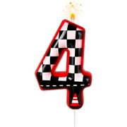 Black and White Plaid Digital Birthday Candles, Racing Theme Party Cake Decoration, Suitable for Cartoon Cars Theme (4)
