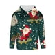 thumbnail image 4 of Sudadera con capucha para hombre, informal, con cordón, estampado navideño, deportiva, blusa de poliéster, 4 of 4