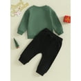 thumbnail image 5 of Autumn Baby Boys Christmas Clothes Sets 3M 6M 12M 18M 24M 3Y Xmas Tree Letter Print Sweatshirt and Pants Set, 5 of 10