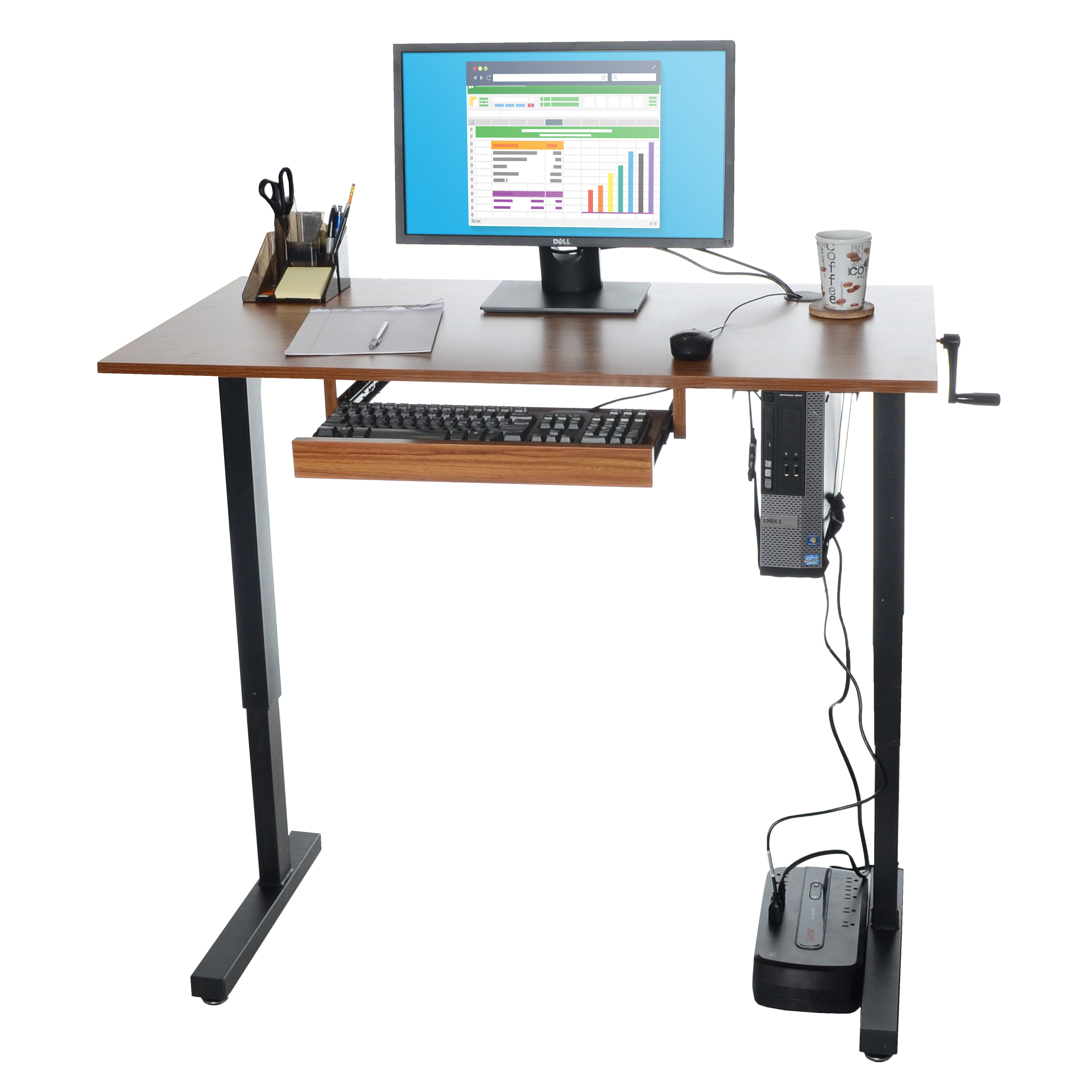 Milliard Height Adjustable Standing Desk 48 X 24in Desktop W