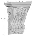 thumbnail image 2 of Ekena Millwork 4 1/8"W x 3"D x 5 3/4"H Leandros Fluted Leaf Corbel, 2 of 3