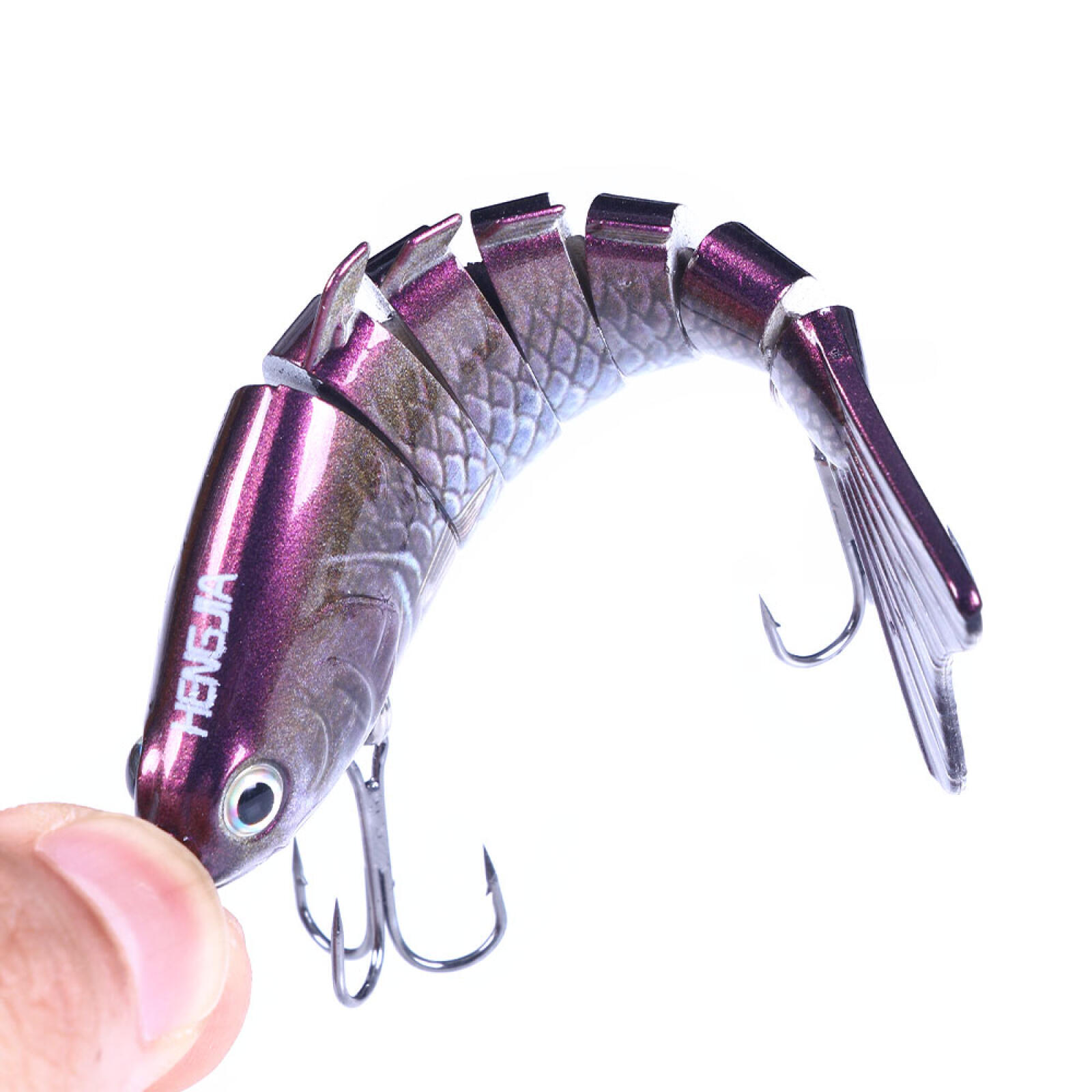 HENGJIA Fishing Lures 5pcs Multi Jointed Fish Fishing Kits Slow Sinking Lifelike Swimbait Freshwater and Saltwater for Trout Bass Lures, 3.93"/0.54oz
