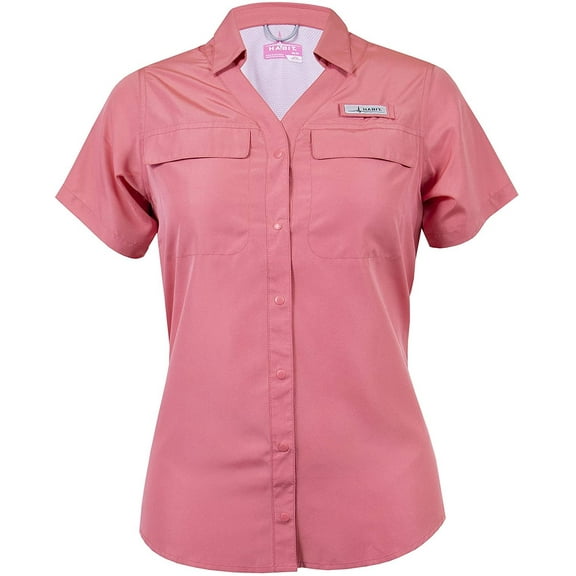 HABIT Women's Fishing Guide Shirt, Tea Rose, Medium-Short Sleeve