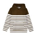 thumbnail image 4 of RXIRUCGD Chandail à Capuche Oversize Col Rond Mode Enfants Manches Longues Chandail 4-14 Ans pour Filles et Garçons, Marron, Taille : 7 Ans, 4 of 7