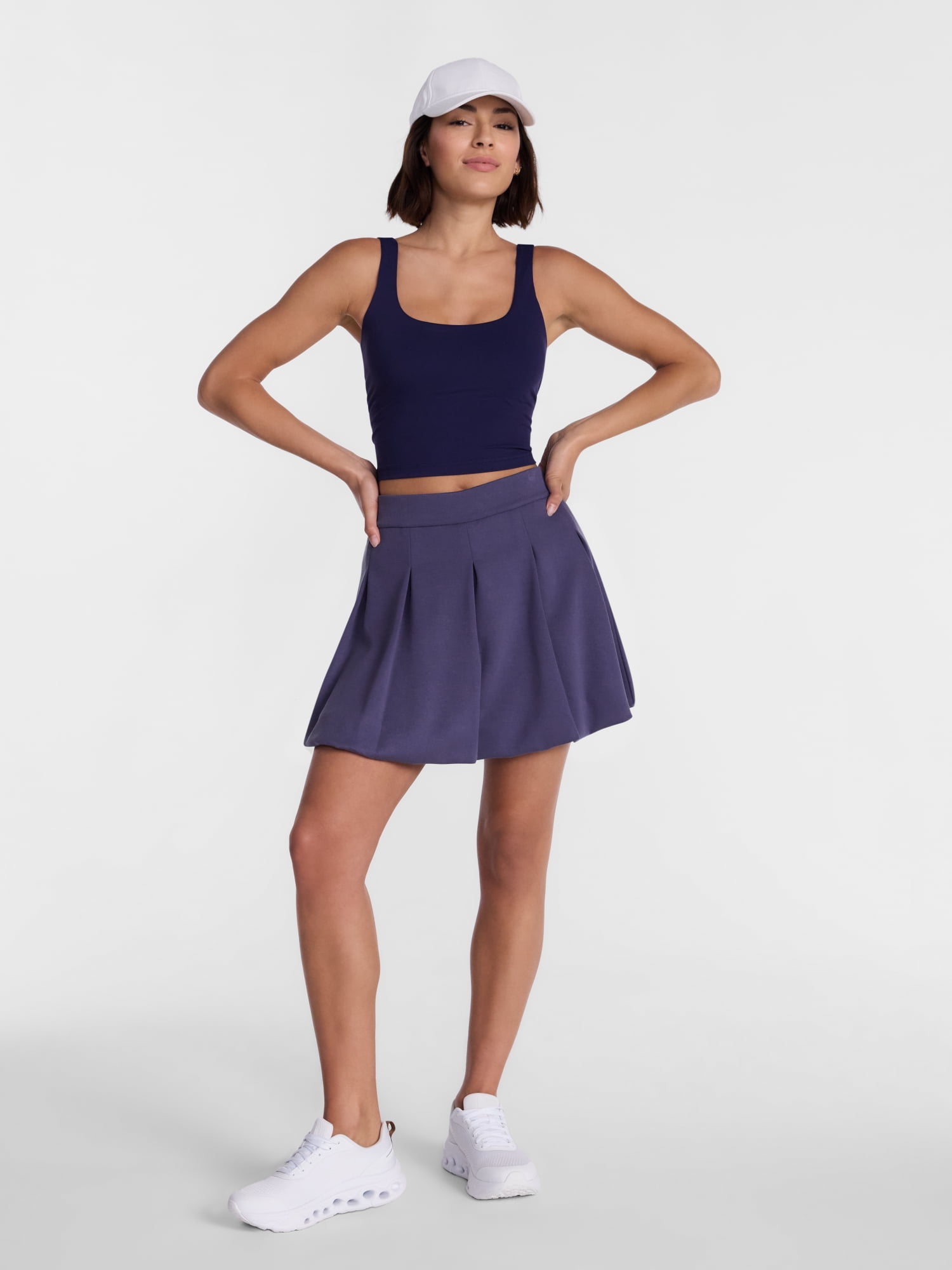 Avia Women's Pique Knit Pleated Bubble Hem Skort, Sizes XS-XXXL