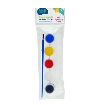 Hello Hobby Acrylic Paint Strips & Paintbrush, Includes 5 Paints In Resealable Containers & Mini Paintbrush, Primary Colors