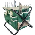 thumbnail image 1 of 7-Piece All-in-One Gardening Tool Set - 5 Stainless Steel Tools, Folding Stool, Removable Canvas Bag, 1 of 5