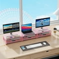 thumbnail image 6 of ZEN Computer Monitor Stand Riser, office organizer with Drawer, Office Organizers Storage for Classroom Office Supplies (Pink), 6 of 13