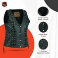 thumbnail image 4 of Daniel Smart XS to 5XL Women Leather Vest Unique Leather Vest with laced up Sides Detailed Leather Vest with Multifunctional Pockets, 4 of 7