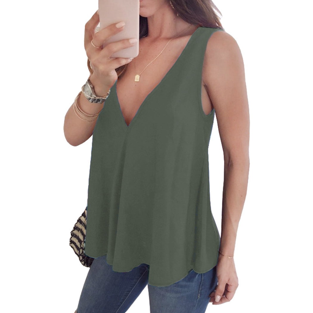 deep v tank top