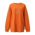thumbnail image 4 of RQYYD Yes, I'm Cold Me 24:7 Oversized Crewneck Sweatshirts for Women Long Sleeve Casual Pullover Tops Loose Letter Print Shirt Orange S, 4 of 5