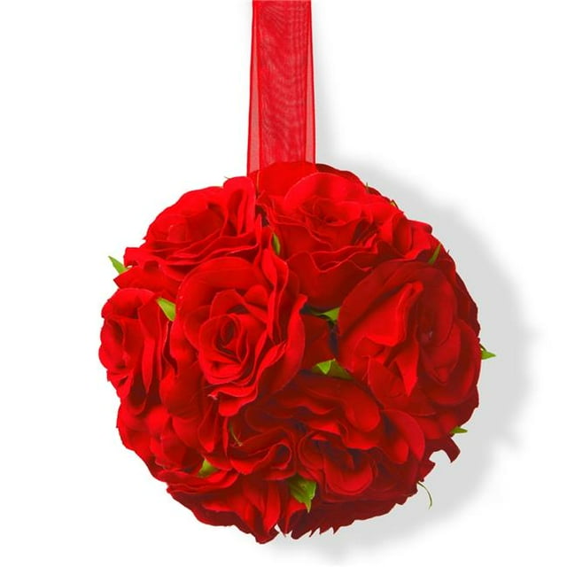 5 in. Valentine Rose Ball Décor - Ensemble de 4