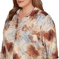 thumbnail image 4 of Alfred Dunner Womens Plus-Size Textured Leaf Button Front Top, 4 of 4