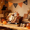 thumbnail image 5 of Aonerit 6X4In Ghost Reading Book Ornament, Wooden Halloween Figurine, Fall Harvest Tabletop Decor, Cute Farmhouse Desktop, Home Party Shelf, 5 of 6