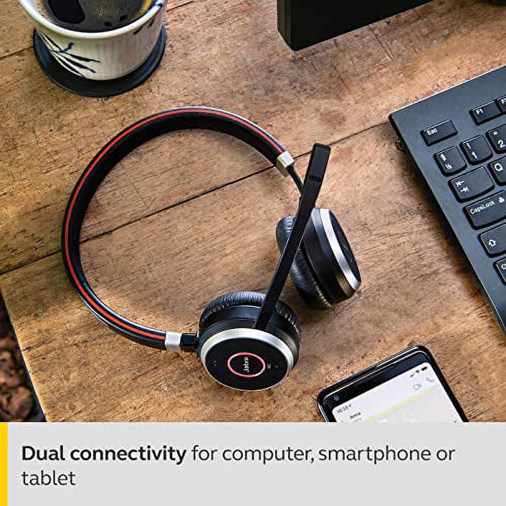 Jabra Evolve 65 SE MS Stereo Bluetooth Headset - Wireless, Noise-Canceling Mic, Dual Connectivity, Long Battery Life, Teams Certified, Compatible with All Other Platforms (6599-833-309) - image 3 of 5