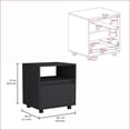 thumbnail image 5 of Black Wengue Nightstand with 1 Drawer - Compact Bedroom Storage, 5 of 7