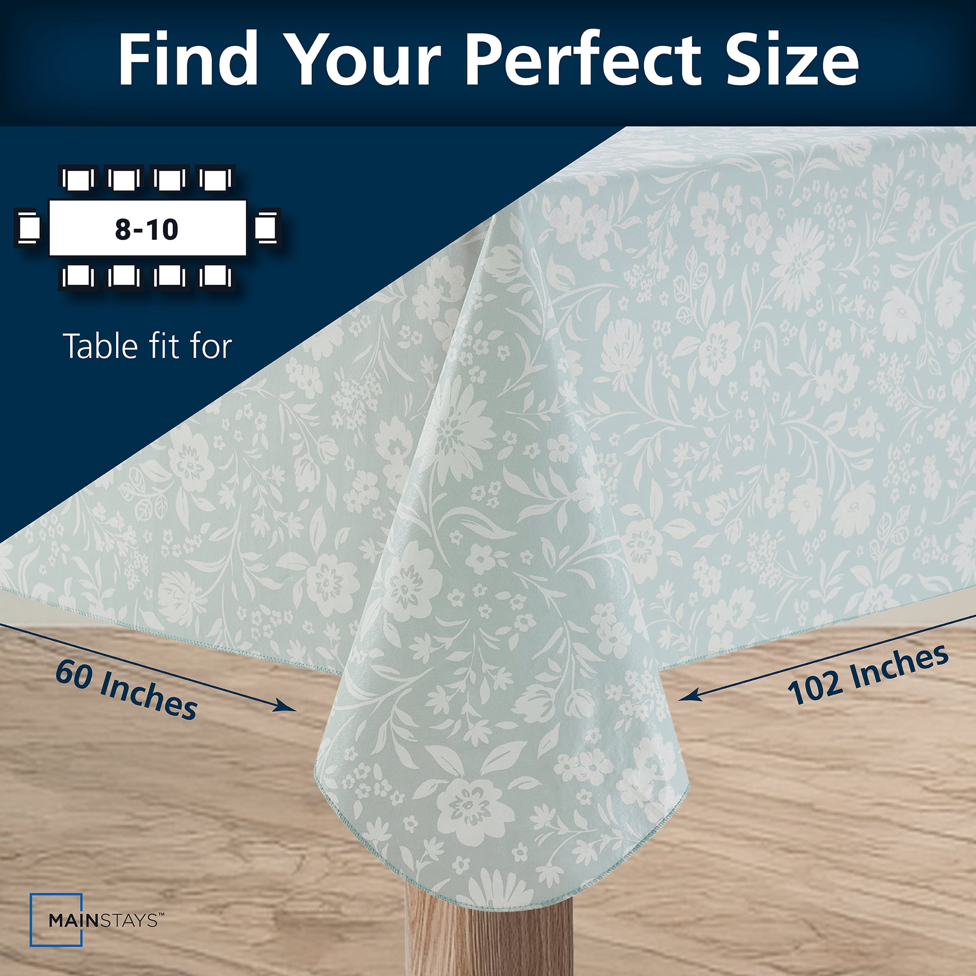 Mainstays Floral Print PEVA Tablecloth 60"x 102" Rectangle