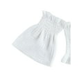 thumbnail image 3 of 3PCS Baby Girls Off Shoulder Flare Sleeves Boat Neck Tops Ruffle Shorts Bowknot Headband, 3 of 6