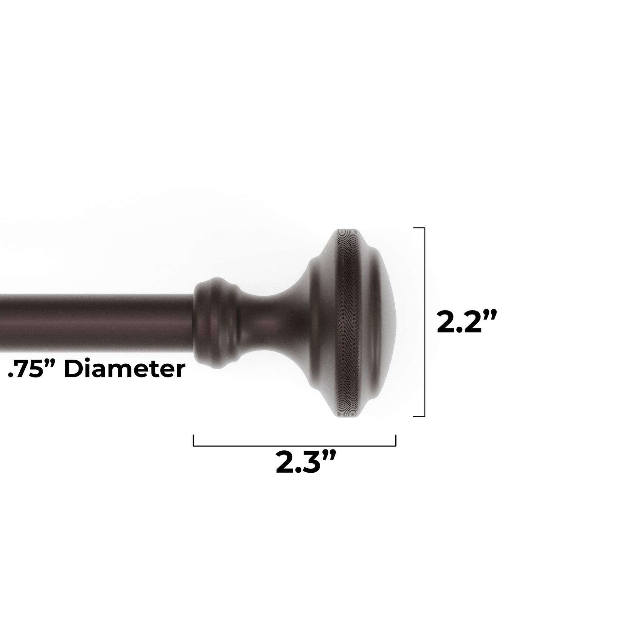 Mainstays 3/4" Bronze Sherry Trumpet Adjustable Single Curtain Rod Set, 30"-84"