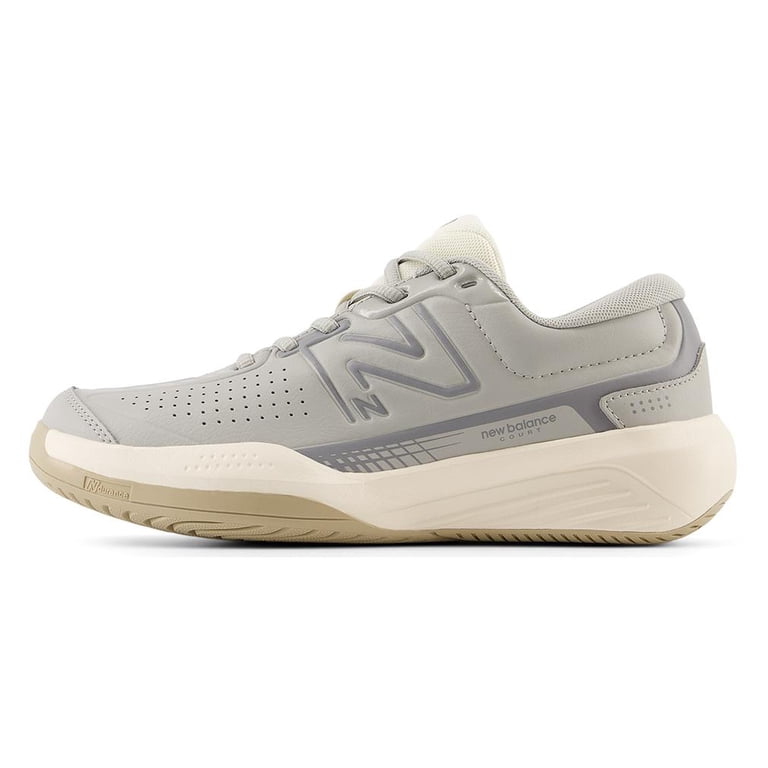 New Balance Women's 696 V5 Hard Court Tennis Shoe, Grey/White, 9