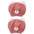 thumbnail image 1 of Toallas para secar el cabello Gorros de oso lindo Sombrero para el cabello Secado rápido Baño Cabezal de ducha Toalla Envoltura Gorro para el cabello de secado rápido Rosa, 1 of 6