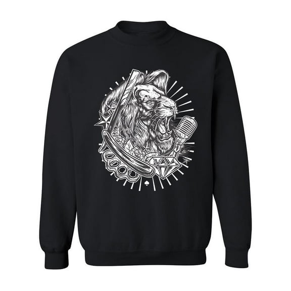 Incredible Lion Head Sweatshirt Men -Image by Shutterstock, Male 4X-Large