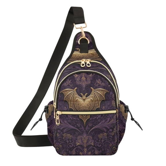 Women Crossbody Bag Fashion Gold Bat Printed Sling Bags Shoulder for Women