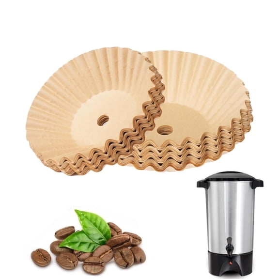 Durable Percolator Coffee Filters,QZS Unbleached Coffee Paper Filter,Set of 100 Disposable Coffee Paper Supplies for Catering,Home