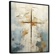 thumbnail image 2 of Designart "Jesus' Cross In Beige II" Christianity Floater Framed Canvas Art Print, 2 of 5