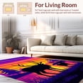 thumbnail image 2 of ODIKA 6'x9' Machine Washable Non-Slip Area Rug, Sunset Ridge Small Wildlife Motif High Traffic Rug, Purple, 306745, 2 of 7
