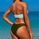 thumbnail image 5 of Traje de baño de 2 piezas para mujer, trajes de baño para mujer, traje de baño de color liso para mujer + bañador y bikini de moda con abertura, traje de baño de nailon para mujer, 5 of 5