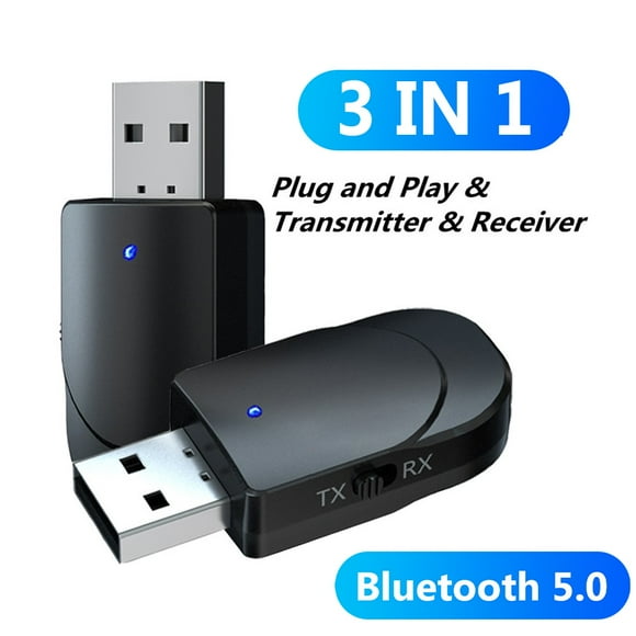 Bluetooth 5.0 Stereo Audio Transmitter Receiver USB 3.5mm AUX Adapter for TV PC