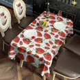 thumbnail image 2 of Red Strawberry Plants Fruit White Pattern Rectangle Tablecloth 60"x120",Waterproof Polyester Rectangle Table Cloth, Wipeable Spillproof Polyester Tablecloth for Dining, Camping, Indoor and Outdoor, 2 of 6