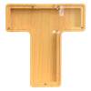 Tarro De Ahorro Caja de ahorro creativa 26 Alfabeto inglés Caja de almacenamiento de dinero de madera Tarro (T)