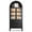 Black, variant on Cottinch 71" Arch Storage Cabinet with 4 Doors & Adjustable Shelves,Drawer,Wooden Bookshelf Cabinet,LED Lighted Display Cabinet,Walnut