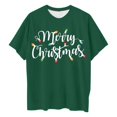 thumbnail image 4 of Active Tops Women T-Shirts Plus Size Women's Christmas Print Loose Crew Neck T Shirt Holiday Graphic Top for Comfortable Casual Wear Green 5XL, 4 of 4