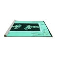thumbnail image 2 of Ahgly Company Machine Washable Indoor Rectangle Oriental Turquoise Blue Asian Inspired Area Rugs, 5' x 8', 2 of 4