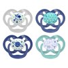 Dr. Brown's Advantage Baby Pacifier, Fully Symmetrical, Silicone Bulb, 6-18m, BPA Free, Snail/Glow, 4 Pack