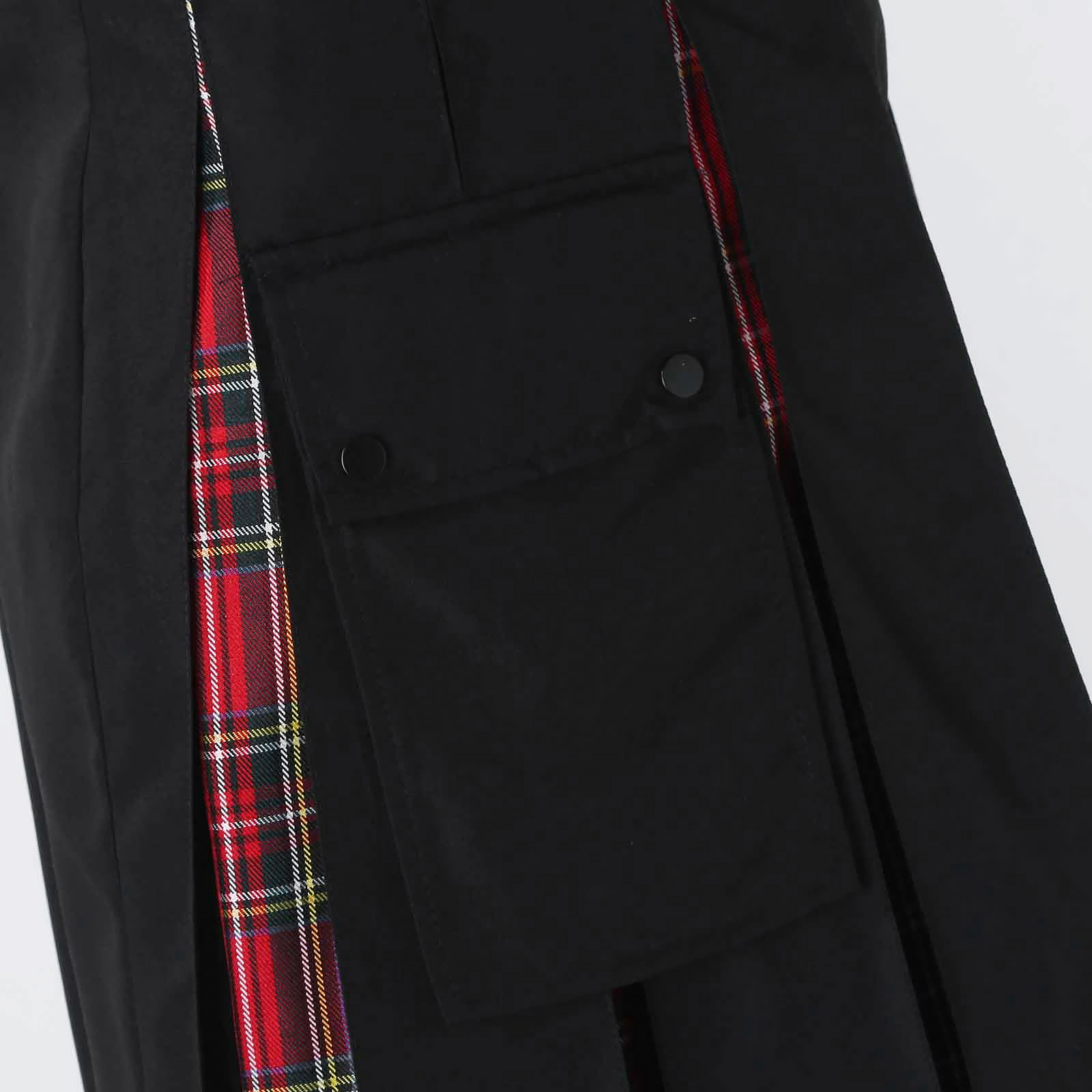 Mens Fashion Casual Scottish Style Plaid Contrast Pocket Pleated Skirt ...