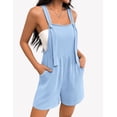 thumbnail image 3 of Ekouaer Women' Rompers Jumpsuits Sleeveless Adjustable Ribbed Knit Vacation Beach Travel Overall Shorts Outfits, 3 of 6