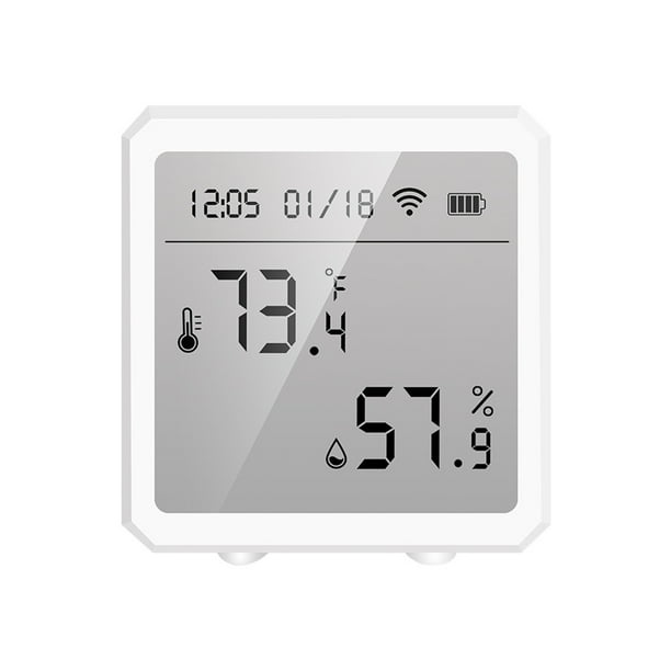 Seitruly Pantalla Digital Tuya, Sensor de temperatura y humedad, WiFi, termómetro LCD, ℃/℉, cambio de Control de voz, compatible con de Electrónica Tipo 5