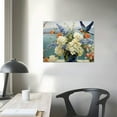 thumbnail image 3 of ONETECH Hummingbird Flowers Bathroom Wall Art Farmhouse Floral Hummingbirds Bathroom Pictures Bathroom Wall Decor Floral Bathroom Window Style Canvas Prints 20x16in, 3 of 4