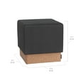 thumbnail image 2 of Seville Classics The Vineyard Collection Cork Storage Ottoman Cushioned Fabric, Padded Seat for Bedroom, Dorm, Loft, Living Room, Entryway, Hallway, Steel Grey, 15" Cube, 2 of 6