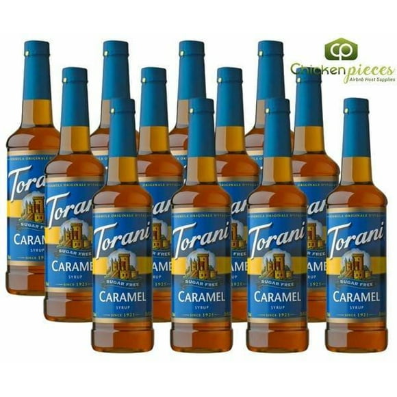 Torani Sugar-Free Caramel Flavoring Syrup 750 mL/25.36 oz Bottle