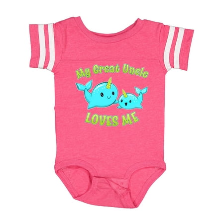 

Inktastic My Great Uncle Loves Me- Cute Narwhal Gift Baby Boy or Baby Girl Bodysuit